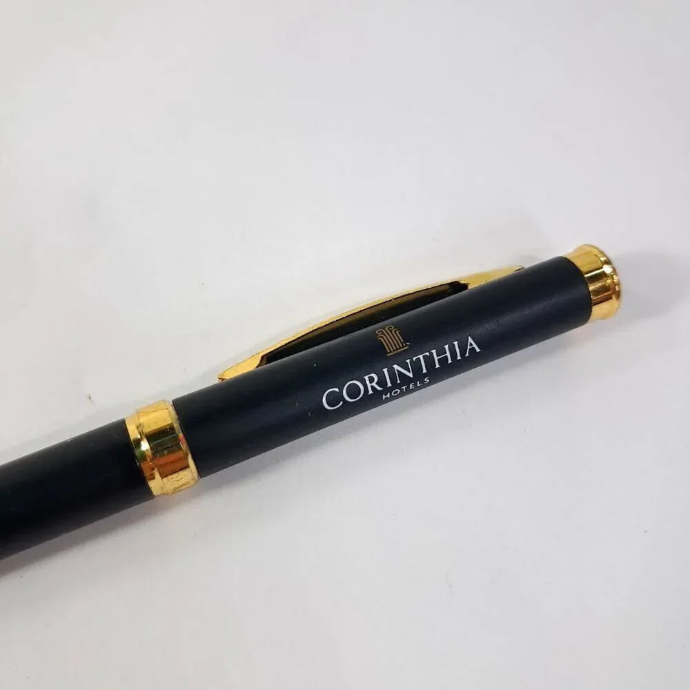 Corinthia Hotel pen Luxury Guest Ballpoint Travel collectible black Works Writes